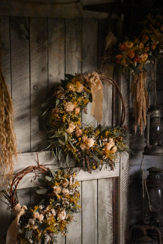 amble and twine dried flowers australia everlasting wildflower wreath - large crescent