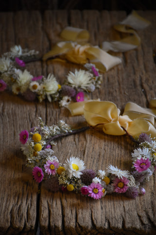everlasting wildflower crown - adult amble and twine dried flowers australia