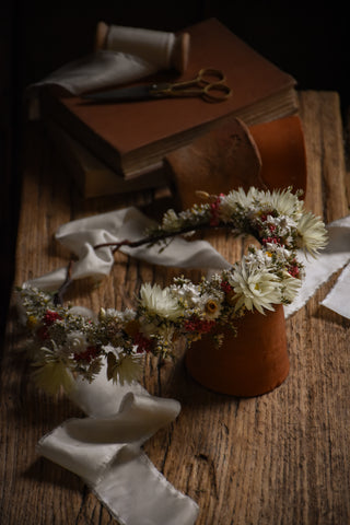 everlasting wildflower crown - adult amble and twine dried flowers australia