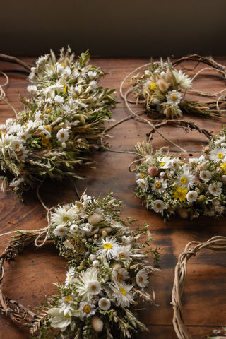 amble and twine dried flowers australia everlasting wildflower wreath - medium crescent