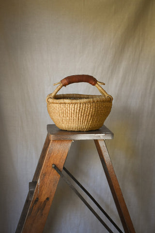 amble and twine dried flowers australia gathering baskets - leather handle